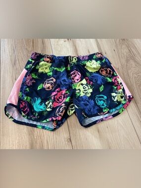 Old Navy Neon Floral Elastic-Waist Athletic Shorts - Navy Multicolor